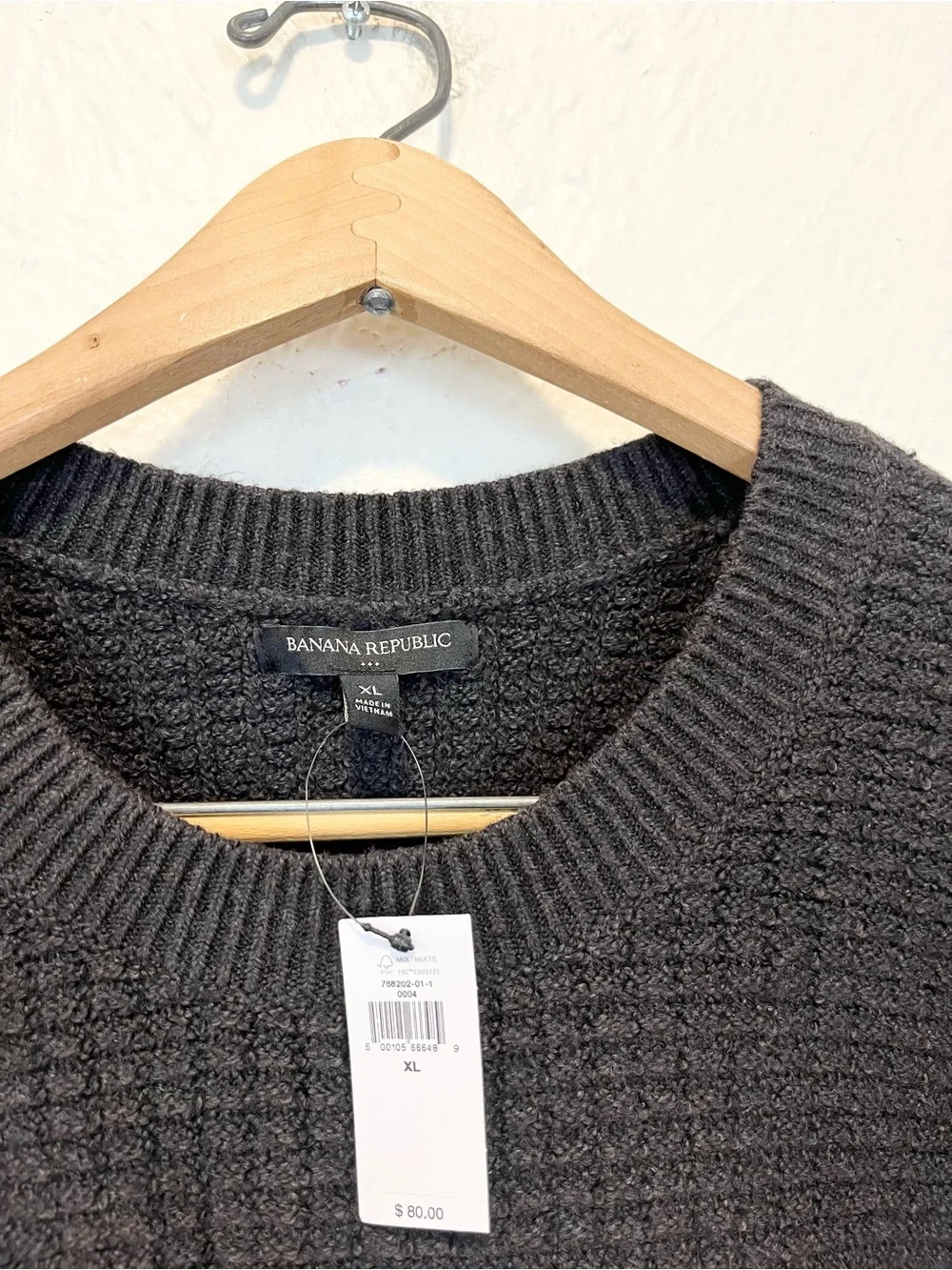 Banana Republic Men's Sweater Waffle Textured Brown Taupe XL